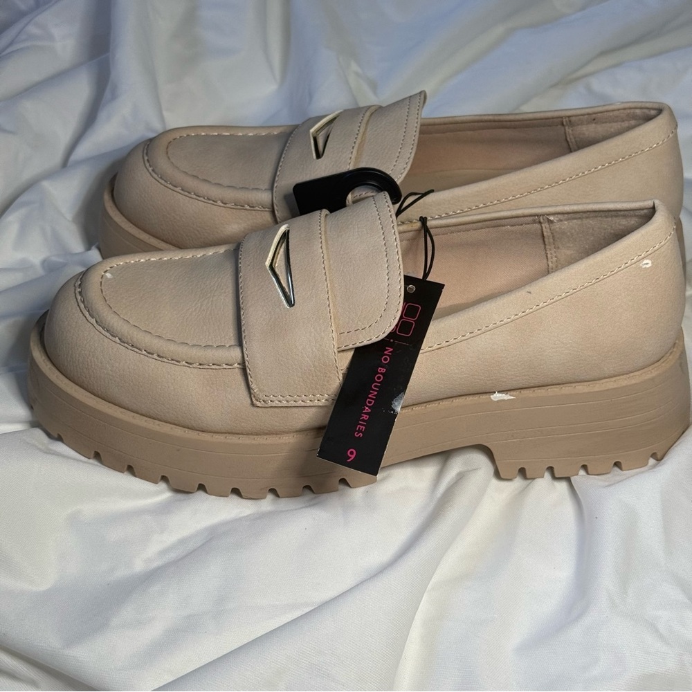 No Boundaries Cream Platform Loafers